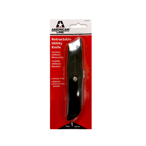 66-0437 - Black Metal Retractable Utility Knife