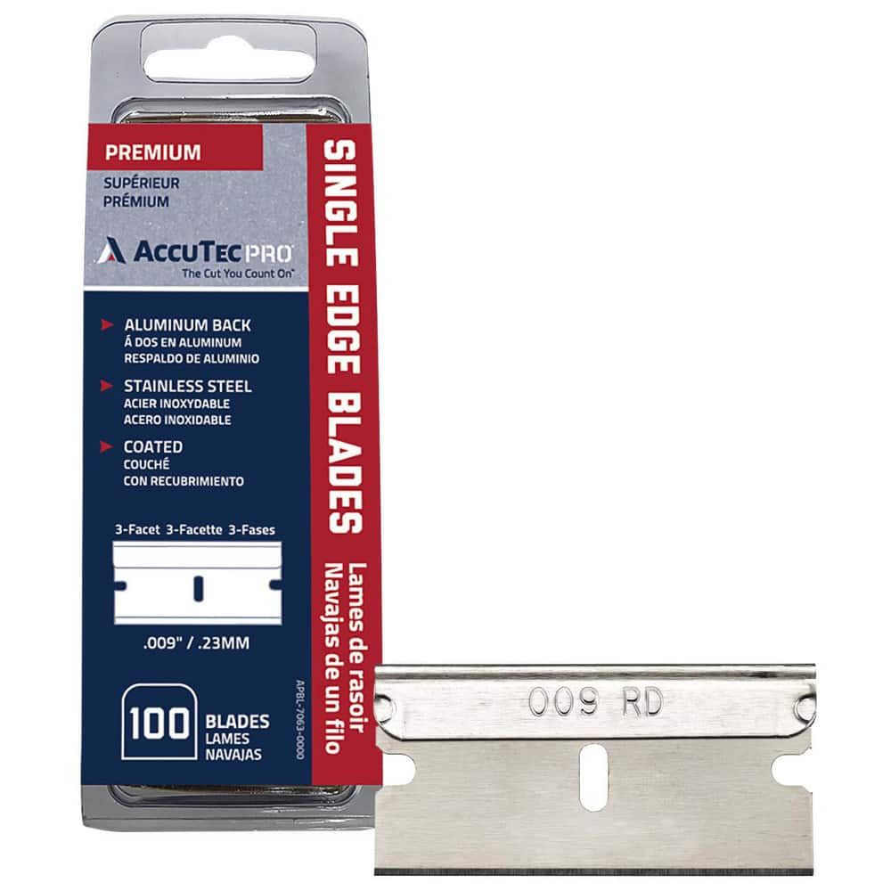 APBL-7061-0000 - AccuTec® PRO - Single Edge Razor Blade, Stainless Steel - 100 Pack